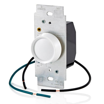 Leviton 612-6616-W Full Range Variable Fan Speed Control, 120 Vac, 60 Hz, 5 A, Switch, White