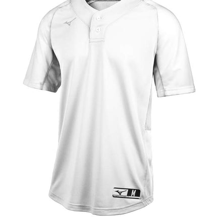 Mizuno Youth Aerolite 2-Button Baseball Jersey, White, Medium