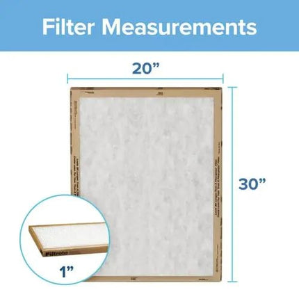Filtrete 20x30x1 Air Filter, 3M MERV 5 HVAC AC Furnace Filter Replacement, 6-Pack (Actual Size 19.81x29.81x0.88 in)