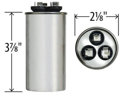 GE Genteq Capacitor Dual Run Round 35/5 uf MFD 370 Volt VAC 97F9834 (replace old GE# Z97F9834) 35 + 5 MFD at 370 volts by Genteq