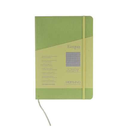 Fabriano Ecoqua Plus Stitch-Bound Notebook, 5.8" x 8.3", A5, Graph, Lime