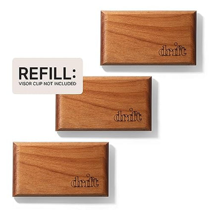 Drift Car Air Freshener - The Original Wood Air Freshener - Car Odor Eliminator - Long Lasting Scent - Metal Clip - Essential Oils - Clean Ingredients - Open Air Scent 3 Pack Refill - NO CLIP INCLUDED
