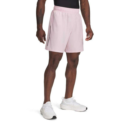 Under Armour Men's Woven Wordmark Shorts, (647) Prime Pink / / Black, X-Large Tall