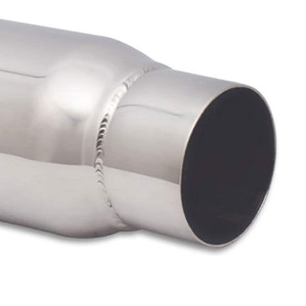 VIBRANT Performance 1794 Bottle Style Resonator 3in Inlet/Outlet x 12in L, 1 Pack, Silver