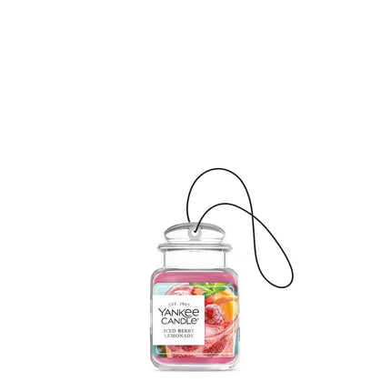 Ambientador Yankee Candle Paper Car Jar, Iced Berry Lemonade, ambientador colgante para coche para neutralizar olores y fragancia duradera, refrescante aroma de verano, 1 unidad (paquete de 10)