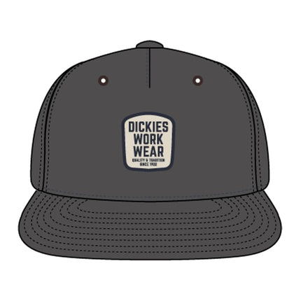 Gorra de poliéster Dickies para hombre, con parche tejido, corona media, DWR, negra, talla única