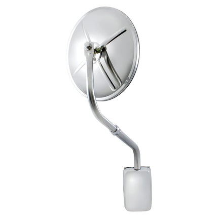 United Pacific 60037 Stainless Steel Hood Mount 8 ½” Round Convex Mirror, Chrome Plated, Adjustable View, Wide Angle Mirror – ONE unit