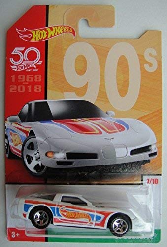 Hot Wheels 90s, White '97 Corvette 7/10 50TH Anniv