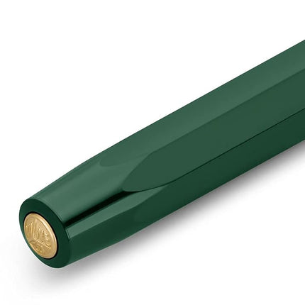Kaweco CLASSIC SPORT Fountain Pen Green with Gold-Plated Steel Nib and Iridium Tip for Ink Cartridges I Sport Fountain Pen 13 cm I Nib: BB (Extra Broad)