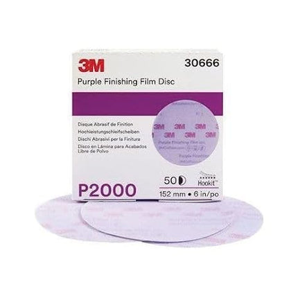 3M(TM) Purple Finishing Film Hookit(TM) Disc, 30666, 6 in, P2000, 50 discs per box [You are purchasing the Min order quantity which is 4 Box]