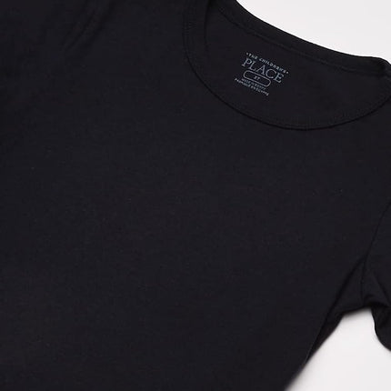 The Children's Place T-shirt basique à manches courtes pour bébés garçons et tout-petits, bleu marine uni, 3T