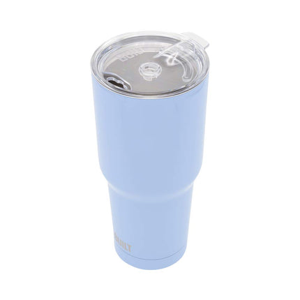 BUILT Double Walled Stainless Steel Tumbler Set with Replacement Lid, 2 Reusable Tritan Wire Straw Cleaning Brush in Gift Box, 1 Count (Pack of 1), Cerulean