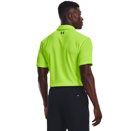 Under Armour Men's Tech Golf Polo, (369) Lime Surge / / Black, S Tall