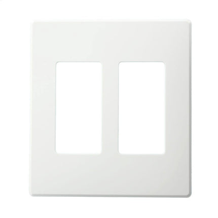 Placa de pared Leviton AWP00-20W para regulador de caja de pared arquitectónica Renoir II, aletas retiradas, compatible con 2 reguladores estrechos, blanca