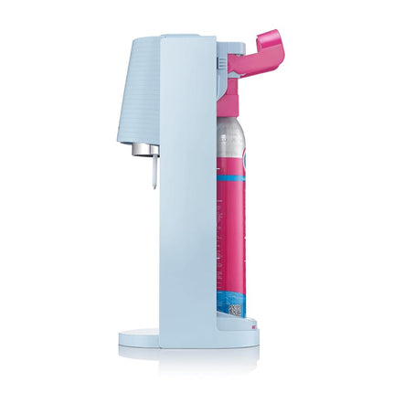 Sodastream - Terra Misty Blue Plastic Sparkling Water Maker with Lime Bubly Drop, Quick Connect CO2, Eco-Friendly Reusable Bottle, Stylish Kitchen Appliance
