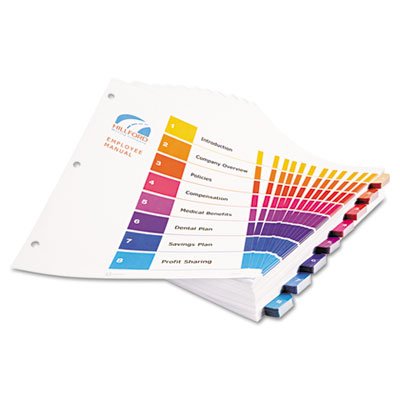 Avery 8 Tab Dividers for 3 Ring Binders, Customizable Table of Contents, Multicolor Tabs, 24 Sets (11168)