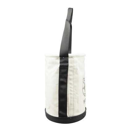 Klein Tools 5106P Storage Bucket, Canvas Tool Bucket, 9-Inch Diameter, 14-Inch Height, No. 6 Canvas, Web Handle, Interior Pockets