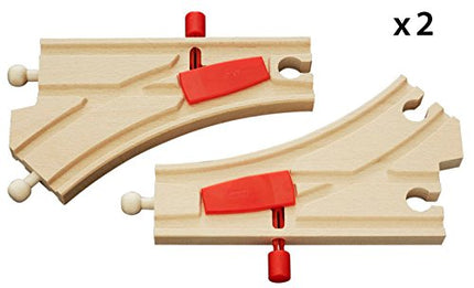 BRIO 33344 Mechanical Switches Wooden Train Track for Kids Age 3 Years Up - Compatible with all BRIO Railway Sets & Accessories, Multicoloured