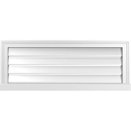 36"W x 14"H Rectangle Surface Mount PVC Gable Vent
