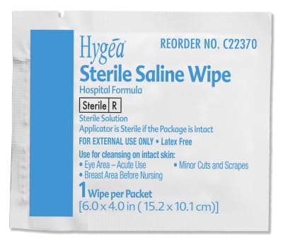 Wipes First Aid PDI Hygea Saline 3x4" 24/Bx