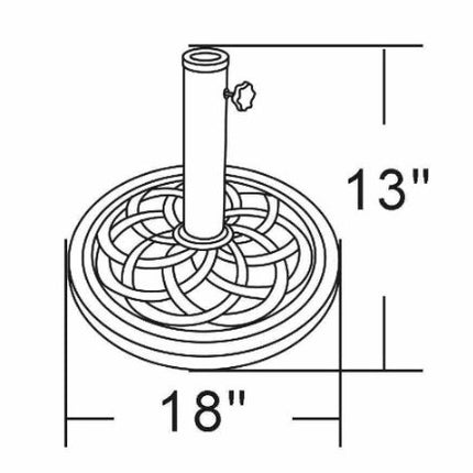 DC America UBP18181-BR 18-Inch Cast Stone Umbrella Base, Made from Rust Free Composite Materials, Bronze Powder Coated Finish