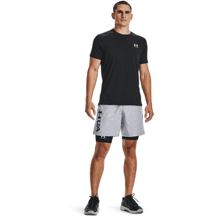Under Armour Men's HeatGear Long Shorts, Black (001)/Pitch Gray, Small Tall