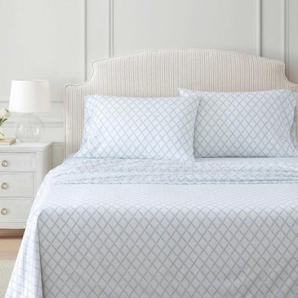 Martha Stewart - King Cotton Percale Sheet Set with Matching Pillowcases
