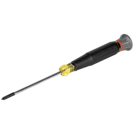 Klein Tools 6233 Mini Precision Screwdriver, 0 Phillips, Features Cushion-Grip Handle, Rotating Cap and Color Coded Ring, 3-Inch Shank