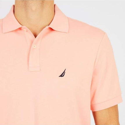 Nautica Men's Big and Tall Classic Fit Short Sleeve Solid Soft Cotton Polo Shirt, Coral Sands, 1X