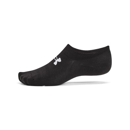 Under Armour Unisex-Adult Essential Ultra Low Tab Socks 6 Pack, (002) Black/Black/Halo Gray, Medium