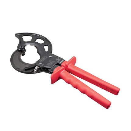 Klein Tools 63750 Cable Cutters, Ratcheting Cable Cutter Cuts Up to 1000 MCM, Great for Cable Preparation , Red
