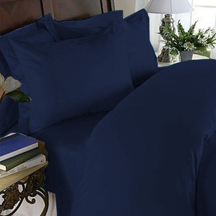 Elegant Comfort Wrinkle & Fade Resistant Premium Hotel Quality Microfiber Ultra Soft Luxurious 4-Piece Bed Sheet Set with Deep Pockets, Full, Navy Blue