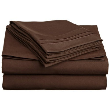 Elegant Comfort 4-Piece 1500 Thread Count Egyptian Quality Bed Sheet Sets with Deep Pockets, King, Chocolate Brown