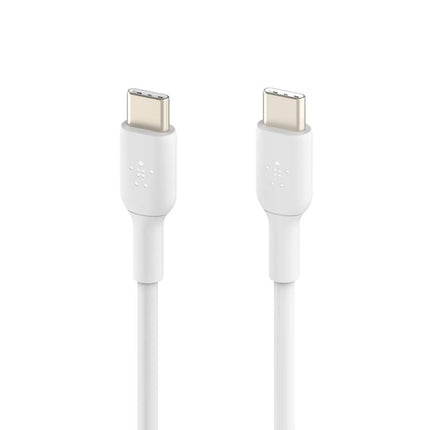 Belkin BoostCharge braided USB C to fast charger cable, USB type C charger cable fast charging for iPhone 17, 16, Samsung Galaxy S24, S23, Pixel, iPad, MacBook, Nintendo and more - 1m, 2pack, White