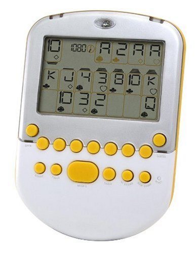Radica Big Screen Solitaire - White/ Silver with Yellow Accents