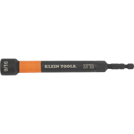 Klein Tools 916PNDC 9/16-Inch Magnetic Color-Coded Power Nut Setter, SAE, Impact-Rated Hex Nut Driver with 5-Inch Extended Reach Shaft