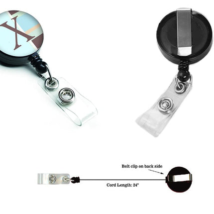 Caroline's Treasures Letter X Initial Monogram, Blue Stripes Retractable Badge Reel, Multicolor (CJ1003-XBR)