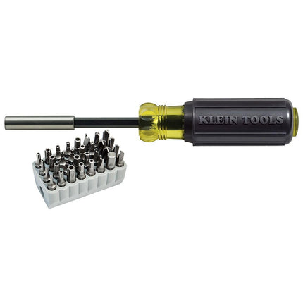 Multibit Screwdriver 32-in-1 Multi Tool, Sturdy Bit and Screw Holding Magnet, Tamperproof Torx, Hex and Torq Set, Klein Tools 32510, Grey