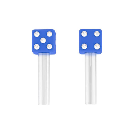 United Pacific 70043 High Impact Plastic Construction Dice Door Lock Knobs for Classic & Vintage Cars/Trucks, 10-32 Thread - Blue/White (Pack of 2)