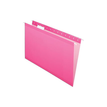 Pendaflex 04153 1/5 PIN Reinforced Hanging Folders, Legal Size, Pink, 1/5 Cut, 25/BX (4153 1/5 PIN)