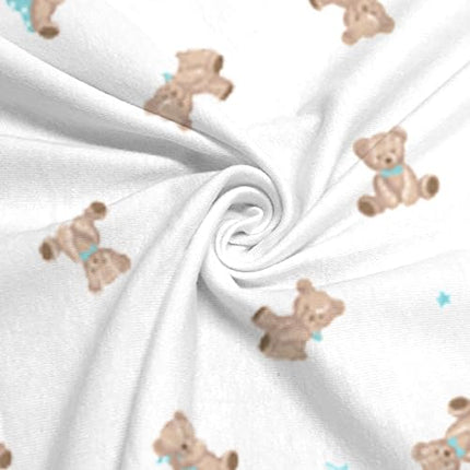 American Baby Company 2 Pack Fitted Pack and Play Sheet 39x27, Bear and WT