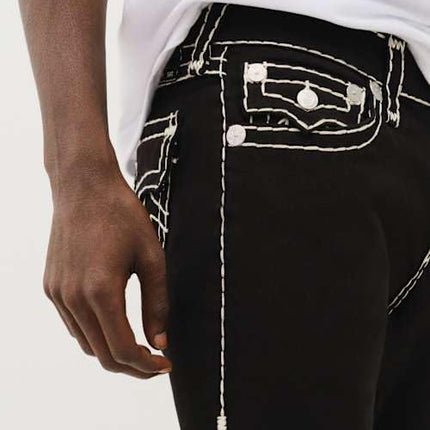 True Religion Men's Ricky Super T Straight Leg Jean, 2sb Body Rinse Black, 33