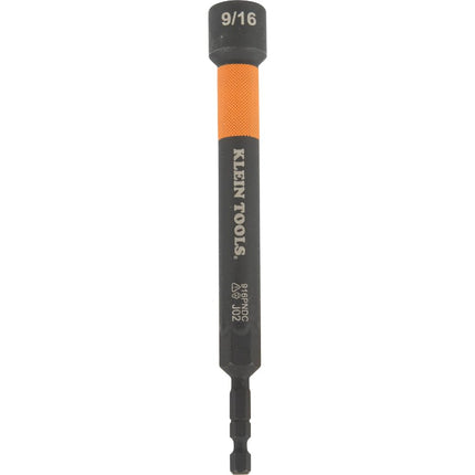 Klein Tools 916PNDC 9/16-Inch Magnetic Color-Coded Power Nut Setter, SAE, Impact-Rated Hex Nut Driver with 5-Inch Extended Reach Shaft