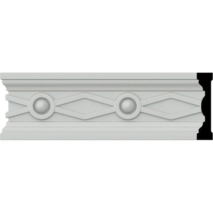 Endurathane Large Federal Chair Rail, 3 1/8"H x 3/4"P x 94 1/2"L, (3 7/8"Repeat), Factory Primed (2-Pack)
