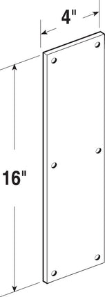 Prime-Line Products J 4580 Plaque de poussée de porte, 4 po x 16 po, laiton poli