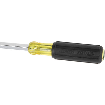 Destornillador de punta plana Klein Tools 600-8 con punta Keystone de 3/8 pulgadas, fabricado en EE. UU., vástago cuadrado de alta resistencia de 8 pulgadas