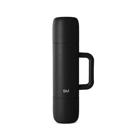 Simple Modern 36oz Insulated Hot Beverage Bottle with 2 Mugs | Travel Coffee Thermos for Hot Drinks | Twist and Pour Top | Commute, Travel, and Picnic Friendly | Roam Collection | Midnight Black