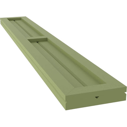 Ekena Millwork ARW101BF207X35MGH Americraft Exterior Real Wood Two Equal Panel Framed Board-n-Batten Shutters (Per Pair), 7"W x 35"H, Moss Green