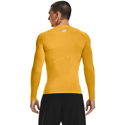 Under Armour Men's HeatGear Compression Long Sleeve T-Shirt Crew Neck Sweatshirt, Steeltown Gold (750)/Black, L