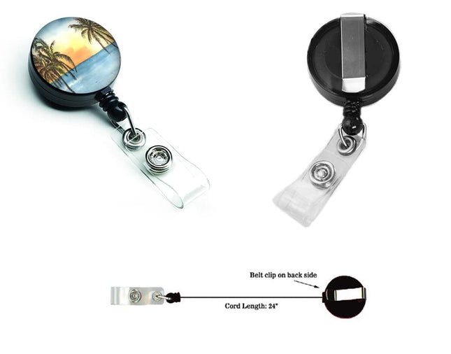 Caroline's Treasures Palm Tree Retractable Badge Reel, Multicolor (8551BR)